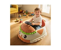Yobtop 12V Hamburger Bumper Car with Remote Control, 360-Degree Rotation, Bluetooth Music, Ages 3+