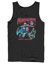 Fifth Sun Men's Star Wars The Mandalorian Bounty Hunter Retro Graphic Tank Top