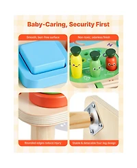 Sugift 13-in-1 Wooden Montessori Activity Table Develops Fine Motor Skills, Ages 6+ Months