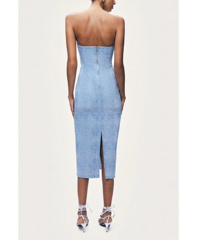 Nocturne Women's Denim Strapless Midi Dress
