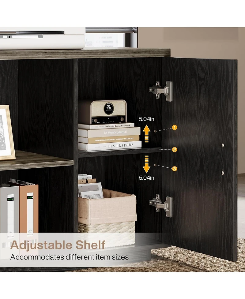 Tribesigns 85.8" L-Shaped Executive Office Desk with File Drawers and Cabinet,Large Modern Commercial Business Desk