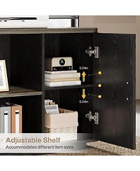 Tribesigns 85.8" L-Shaped Executive Office Desk with File Drawers and Cabinet,Large Modern Commercial Business Desk