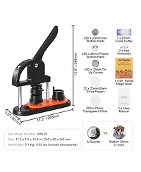 Yobtop Button Maker Machine 25mm Pin Press Kit with 500pcs Parts, Ergonomic Arc Handle, Diy Badge Maker for Kids