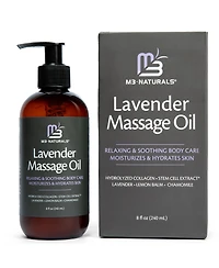 M3 Lavender Massage Oil with Collagen and Stem Cells Fast-Absorbing Body Oil for Massage 8 Fluid Ounce