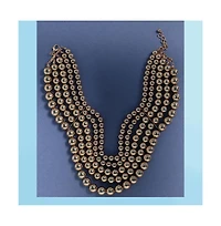 Sohi Women's Metallic Beaded Cluster Necklace