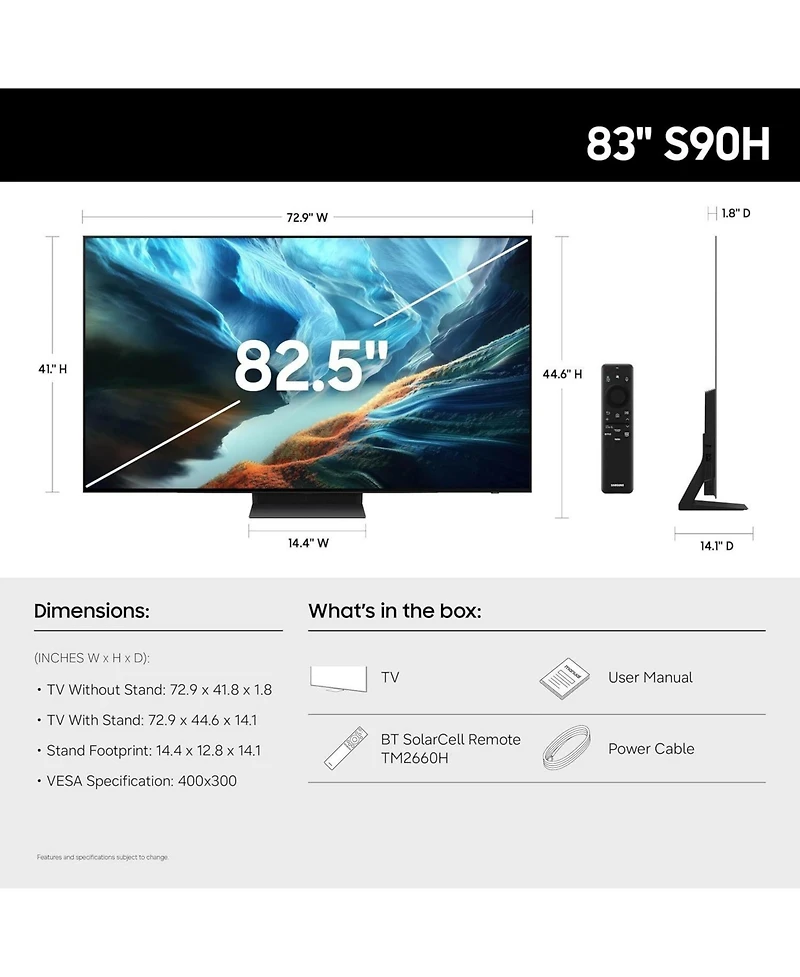 Samsung QN83S90HAEXZA 83" Oled 4K Uhd 165Hz Smart Tv