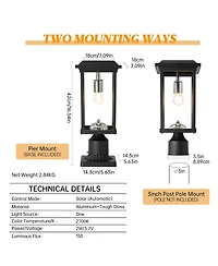 Asagikoiai Dusk to Dawn Outdoor Post Light, Waterproof Aluminum Pathway Pole Lamp