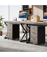 Tribesigns 3-Drawer Mobile File Cabinet with Casters, Grey