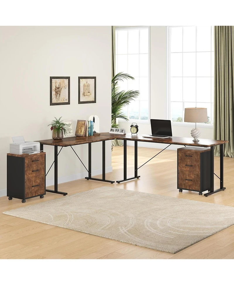 Tribesigns 3-Drawer Mobile File Cabinet with Casters