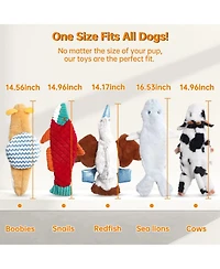 Nocciola 5 Pack Natures Call Crinkle Dog Toys, No Stuffing Plush Baby Animals with Squeaker, Tug and Fetch Toy for All Breeds and Puppies