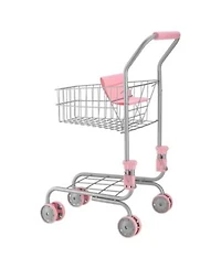 Sugift Kids Pretend Play Shopping Cart With 6 L Basket 12 In Doll For Ages 3