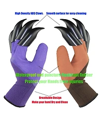 Xdovet Gardening Gloves With Claws For Digging Planting Weeding Waterproof Breathable