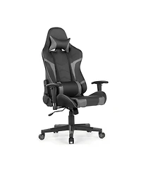 Gouun Reclining Swivel Gaming Chair with Massage Cushion and Detachable Headrest