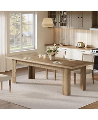 Tribesigns 79 Inch Wood Dining Table for 6-8 People, Extra Long Kitchen