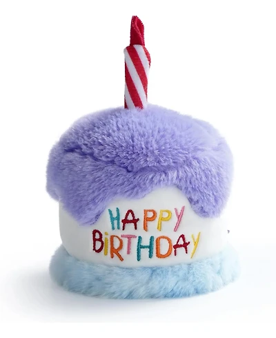 Nocciola Birthday Cake Squeaky Dog Toy, Lilac Plush Cake with Crinkle Paper, Soft Fabric for Cuddles, Perfect Birthday Gift for Dogs