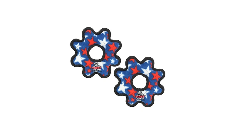 Tuffy Jr Gear Ring Blue Star 2 Pack, Dog Toy
