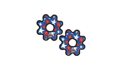 Tuffy Jr Gear Ring Blue Star 2 Pack, Dog Toy