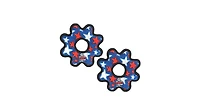 Tuffy Jr Gear Ring Blue Star 2 Pack, Dog Toy