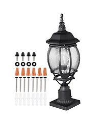 Vevor 2 Pieces Dusk to Dawn Outdoor Lamp Post Light Fixture 20.87in Pole Pier Mount