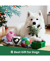 Nocciola Camo Soccer Ball Dog Toy, 6 Inch Squeaky Tug and Fetch Ball with Durable Strap, Interactive Toy for Medium Dogs