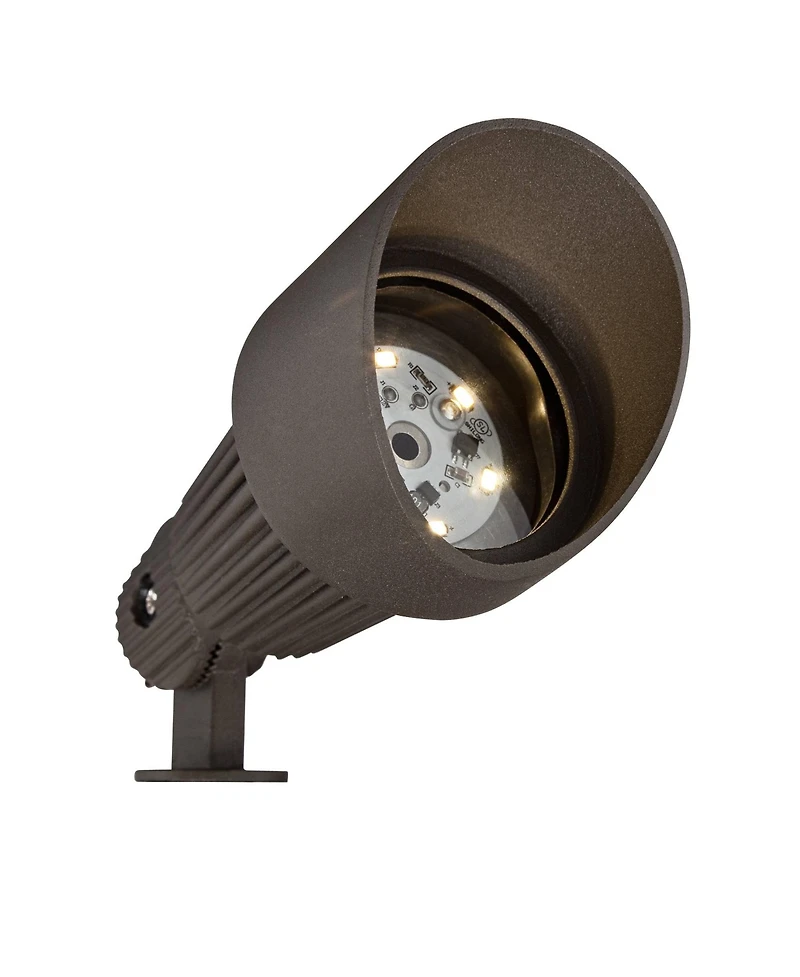 John Timberland Hooded 7 1/2" High Traditional 10-Piece Outdoor Landscape Spot Light Set Porch House Led Bulb Brown Bronze Finish