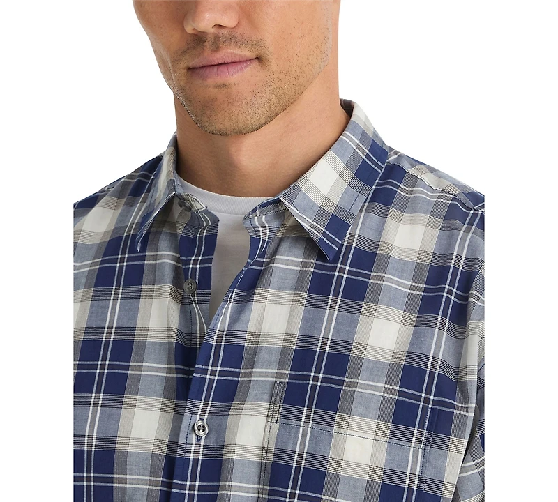 Nautica Men's Cotton Plaid Short-Sleeve Shirt