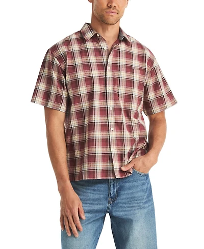 Nautica Men's Cotton Plaid Short-Sleeve Shirt