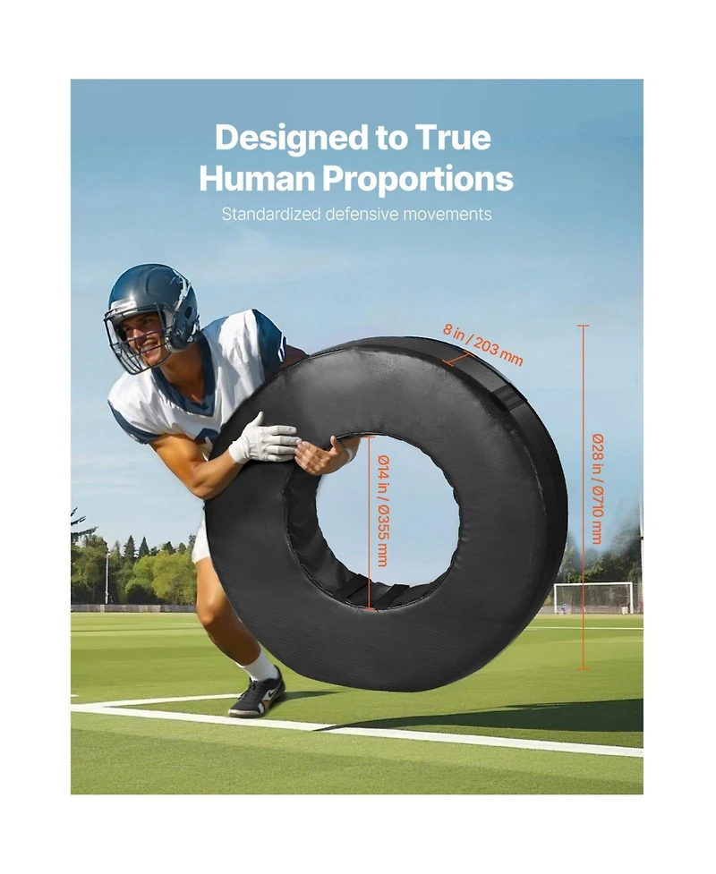 Sevorley Football Tackle Wheel, Pvc Tackling Ring with Straps for Hitting Drills
