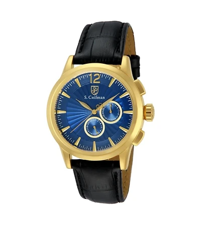 Invicta S.Coifman SC0264 Men's Heritage Chronograph Dial Leather Strap Watch 43mm