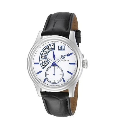 Invicta S.Coifman SC0289 Men's Heritage Chronograph White Dial Leather Strap Watch 45mm