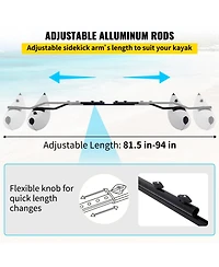Sevorley Kayak Outrigger Stabilizers, 2-Pack Pvc Inflatable Float Kit with Sidekick Arms