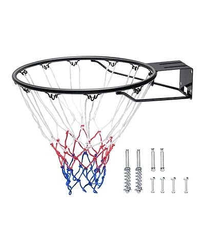 Sevorley 18-Inch Flex Basketball Rim, Heavy-Duty Steel Breakaway Goal with Double Spring and Net