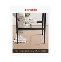 Slickblue Square High Top Bar Table with Metal Frame for Kitchen Dining