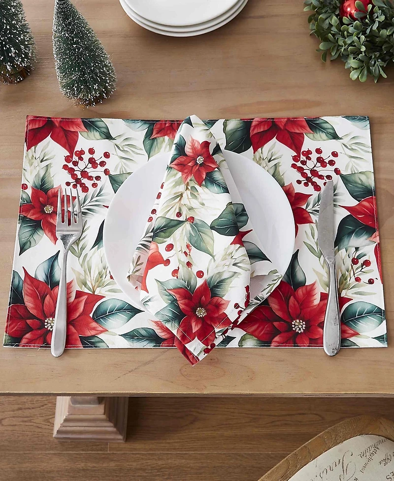 Avanti Poinsettia Classic Napkins, Set of 4