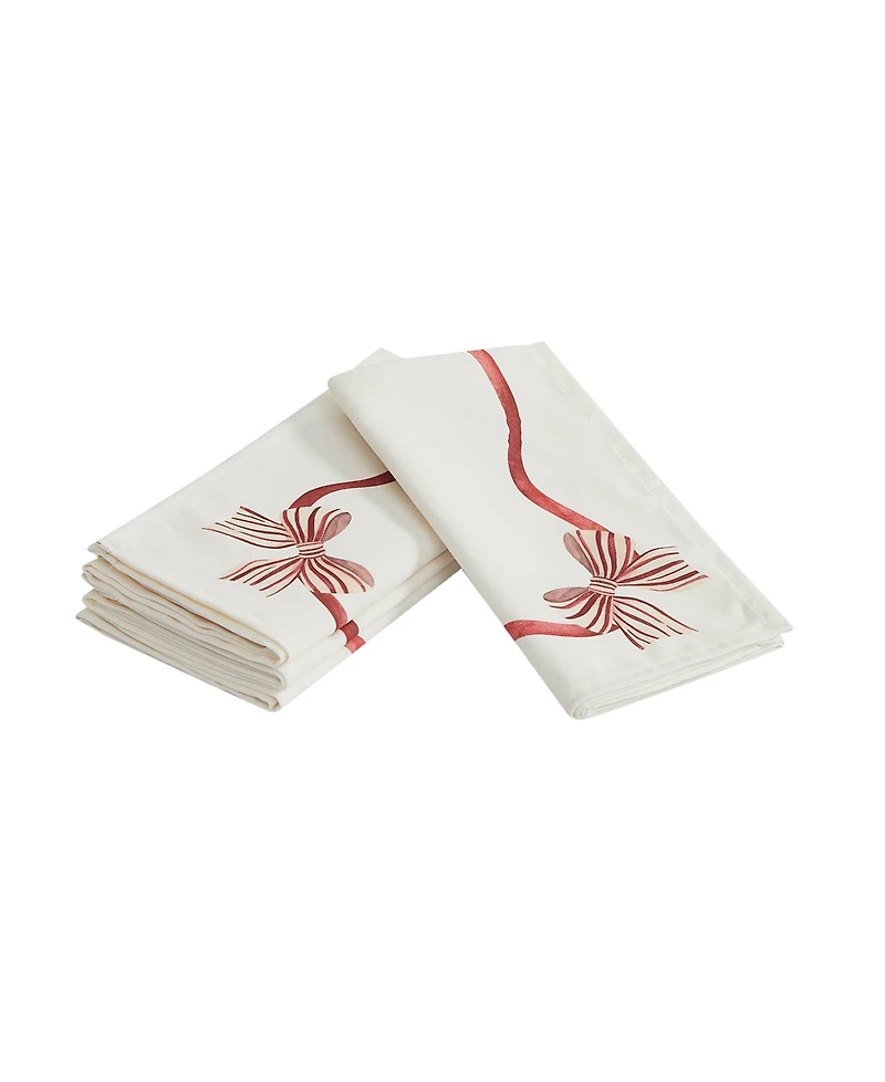 Avanti Heirloom Noel Bow And Ribbon Napkins, Set of 4