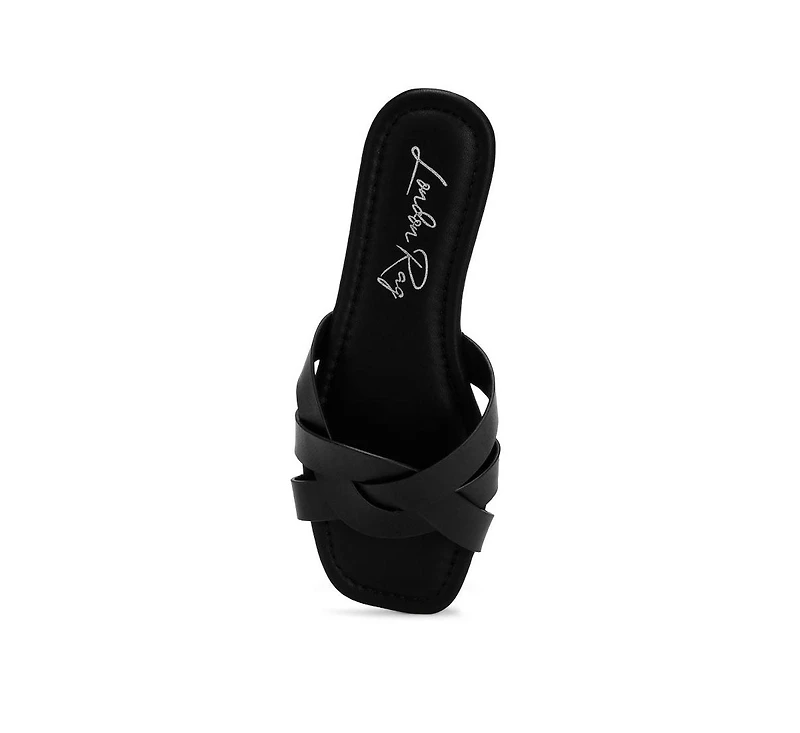 London Rag Women's Dickery Knotted Straps Detail Slip Ons