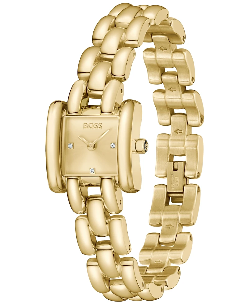 Hugo Boss Women's Violet Quartz Ionic Plated Thin Gold Steel Watch 21mm