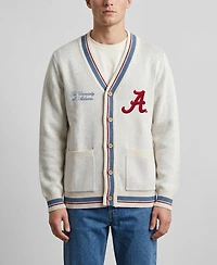 Men's and Women's Uscape Apparel Natural Alabama Crimson Tide Americana Striped Full-Button Cardigan