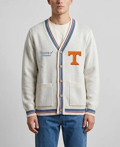 Men's and Women's Uscape Apparel Natural Tennessee Volunteers Americana Striped Full-Button Cardigan