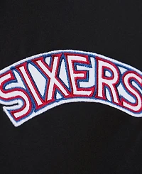 Mitchell & Ness Men's Black Philadelphia 76ers Hardwood Classics Blackout Collection Satin Full-Zip Jacket