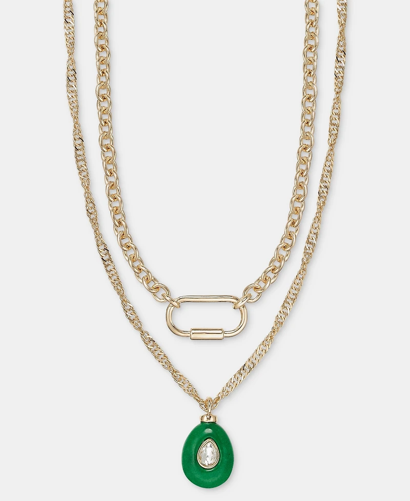 On 34th Crystal Stone Layered Necklace, 16"-20" + 3" extender, Macy's Exclusive