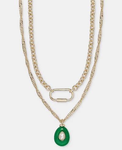 On 34th Crystal Stone Layered Necklace, 16"-20" + 3" extender, Macy's Exclusive