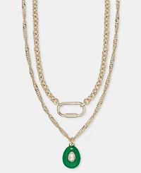 On 34th Crystal Stone Layered Necklace, 16"-20" + 3" extender, Macy's Exclusive