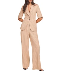 Mint Velvet Women's Pin Stripe Short Sleeve Blazer
