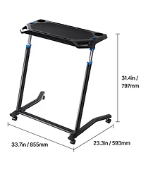 Sevorley Mobile Foldable Cycling Desk, 8-Level Height-Adjustable Bike and Treadmill Workstation with Wheels