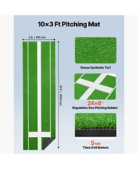 Sevorley Softball Pitching Mat with Rubber, Anti-Slip Portable Turf Training Mound
