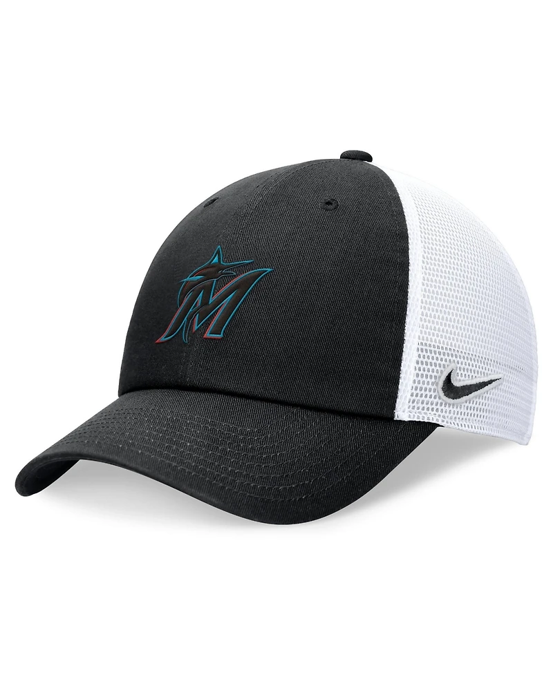 Nike Men's Black Miami Marlins Club Trucker Adjustable Hat