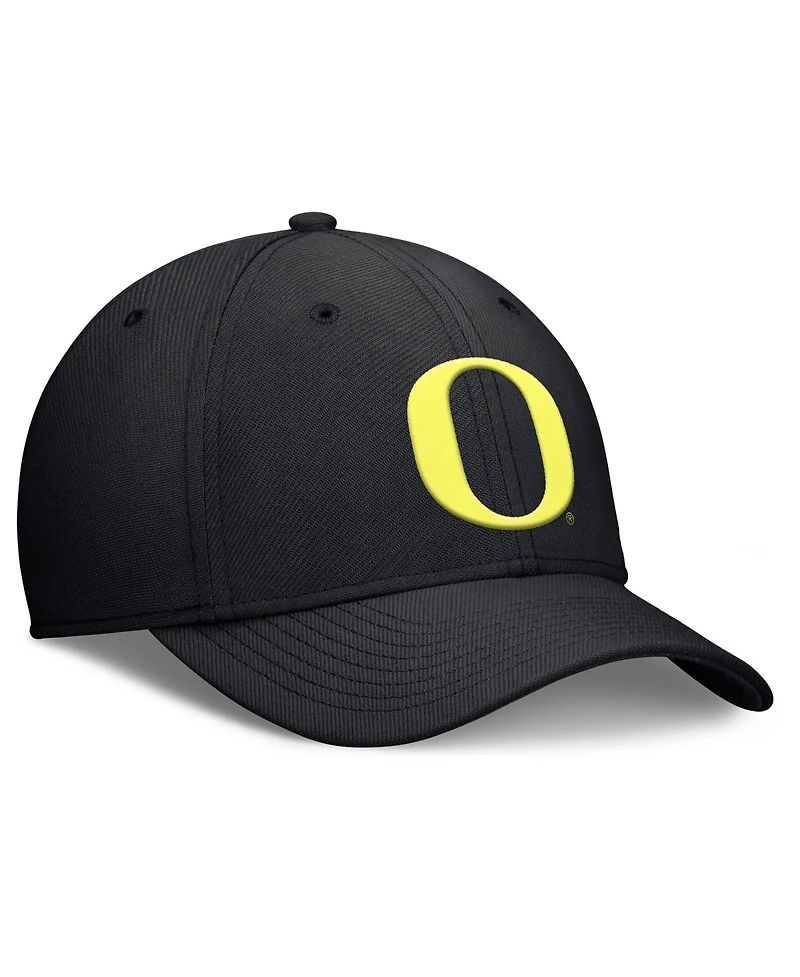 Men's Nike Black Oregon Ducks Rise SwooshFlex Dri-fit Hat