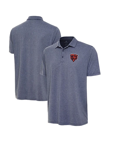 Antigua Men's Heather Navy Chicago Bears Bear Logo Scheme Polo Shirt
