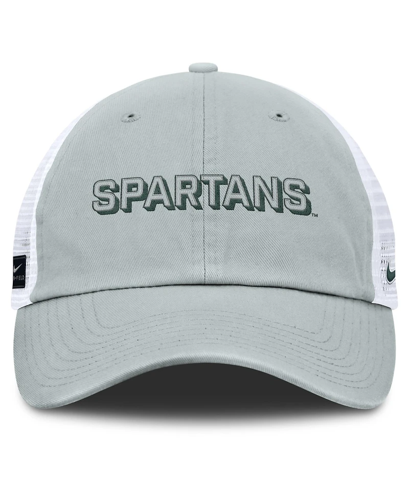 Nike Men's Gray Michigan State Spartans 2025 Gameday On-Field Club Adjustable Trucker Hat